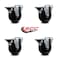 Service Caster 4'' Soft Rubber Wheel Swivel Bolt Hole Caster Set with Posi Lock Brakes, 4PK SCC-BH20S414-SRS-PLB-4 - alternate 2